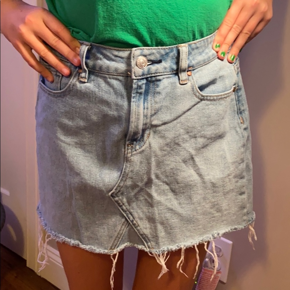light washed jean skirt from pacsun